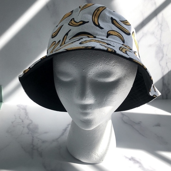 Urban Outfitters Reversible Banana Print Bucket Fisherman Hat Summer Cap Unisex - Picture 4 of 10